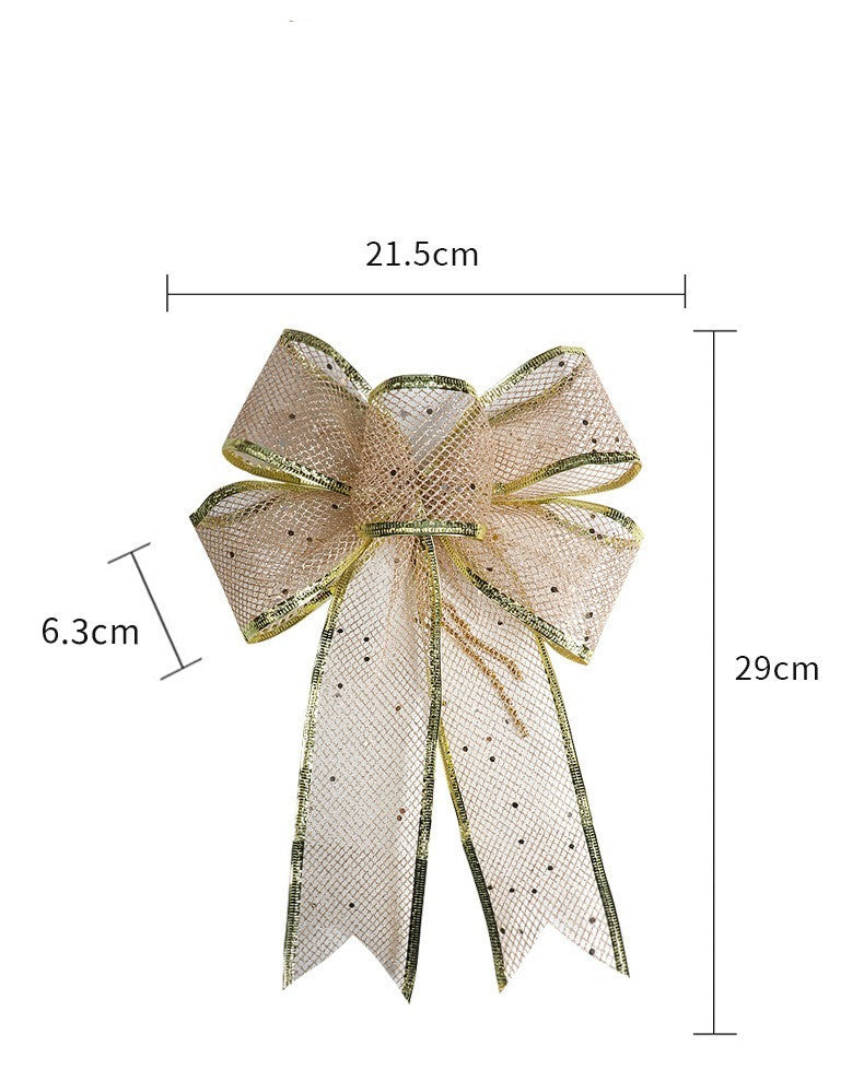 Christmas Bow Ribbon Mesh Finished Product